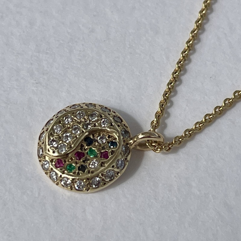Scosha 14k Yellow Gold Gemstone Yin-Yang Pendant Necklace