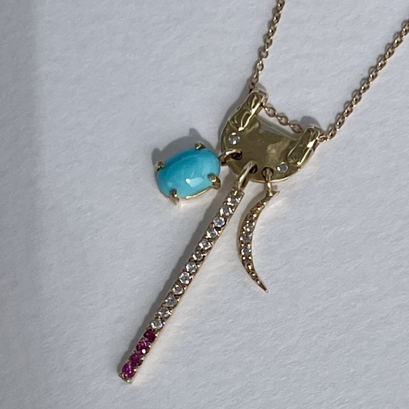 Scosha 14k Yellow Gold Guardian Charms Necklace