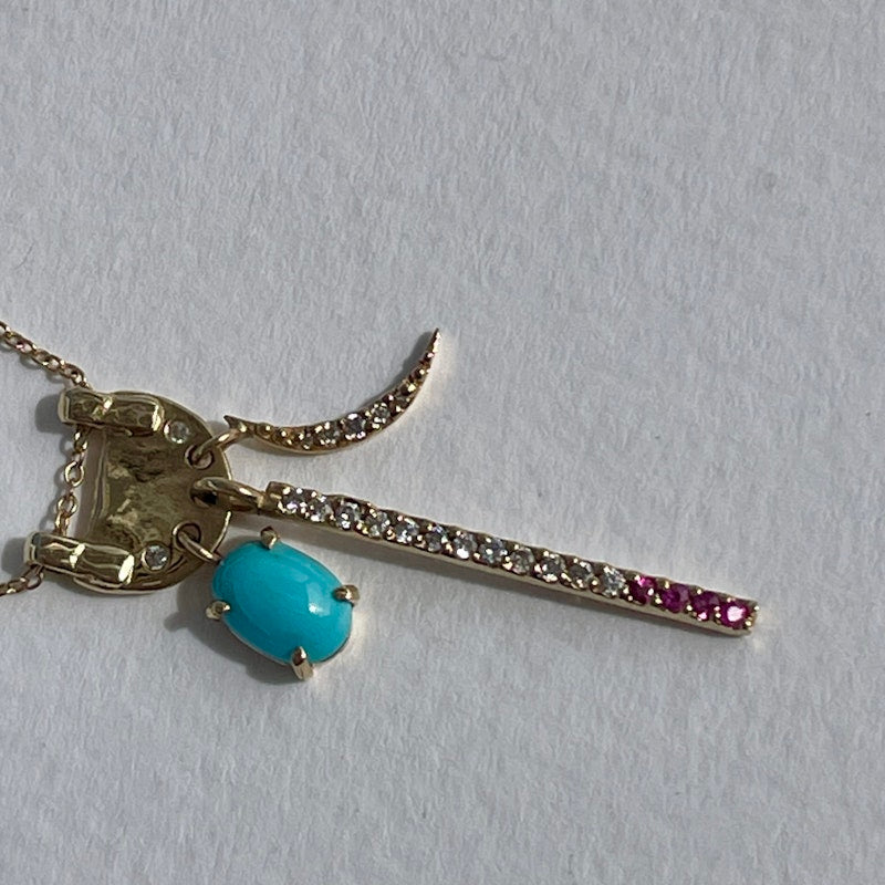 Scosha 14k Yellow Gold Guardian Charms Necklace