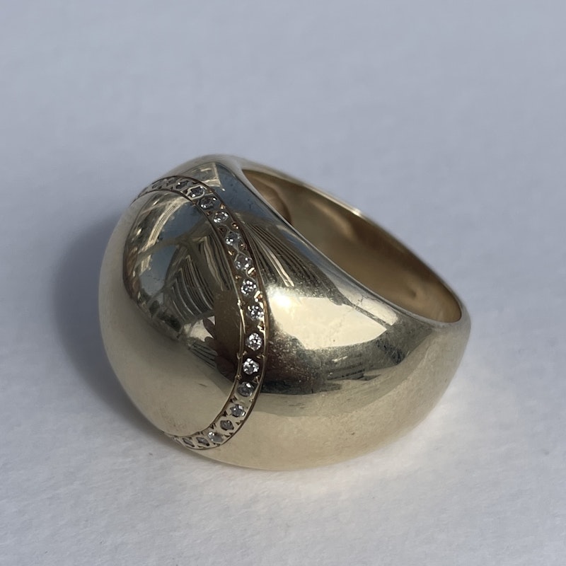 Scosha 10k Yellow Gold Diamond Bubble Ring, Size 7