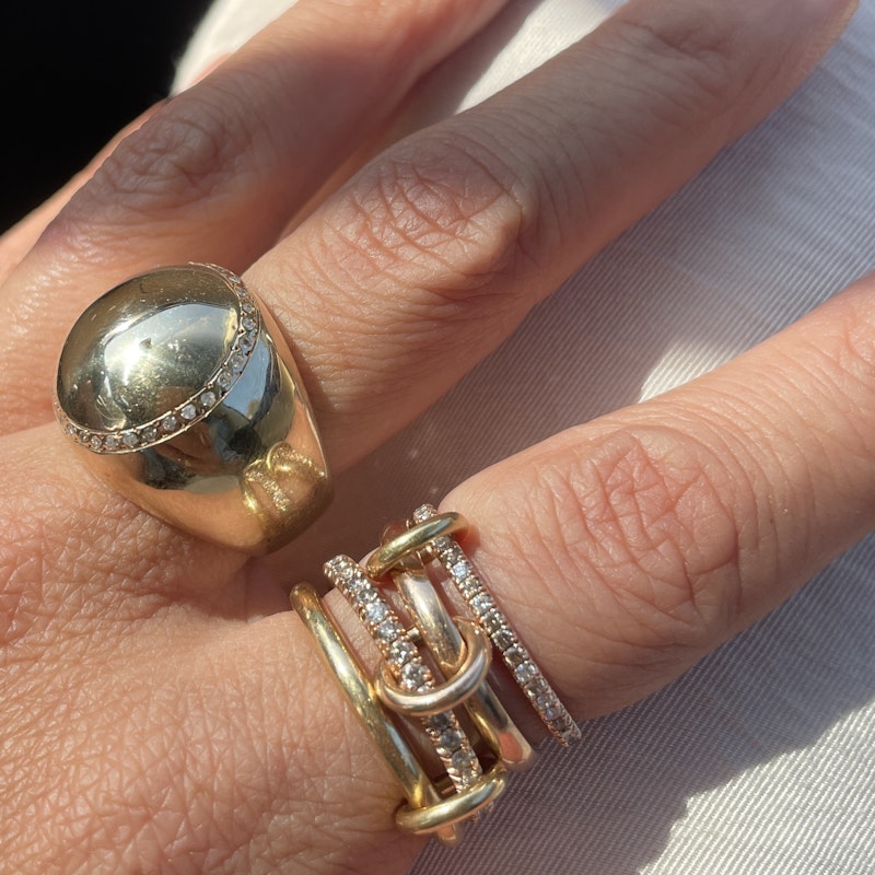 Scosha 10k Yellow Gold Diamond Bubble Ring, Size 7