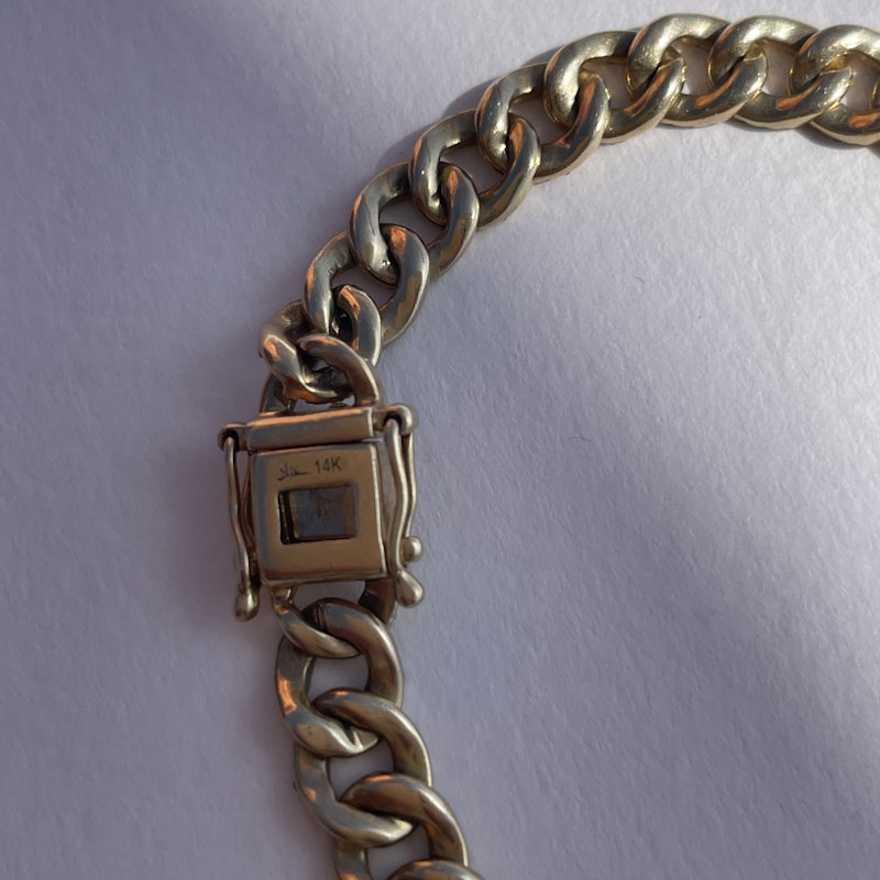 14k Yellow Gold Pavé Diamond Cuban Link Chain Bracelet