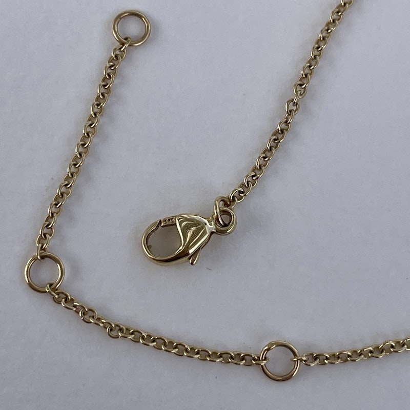 14k Yellow Gold Two Layer Diamond Droplet Necklace