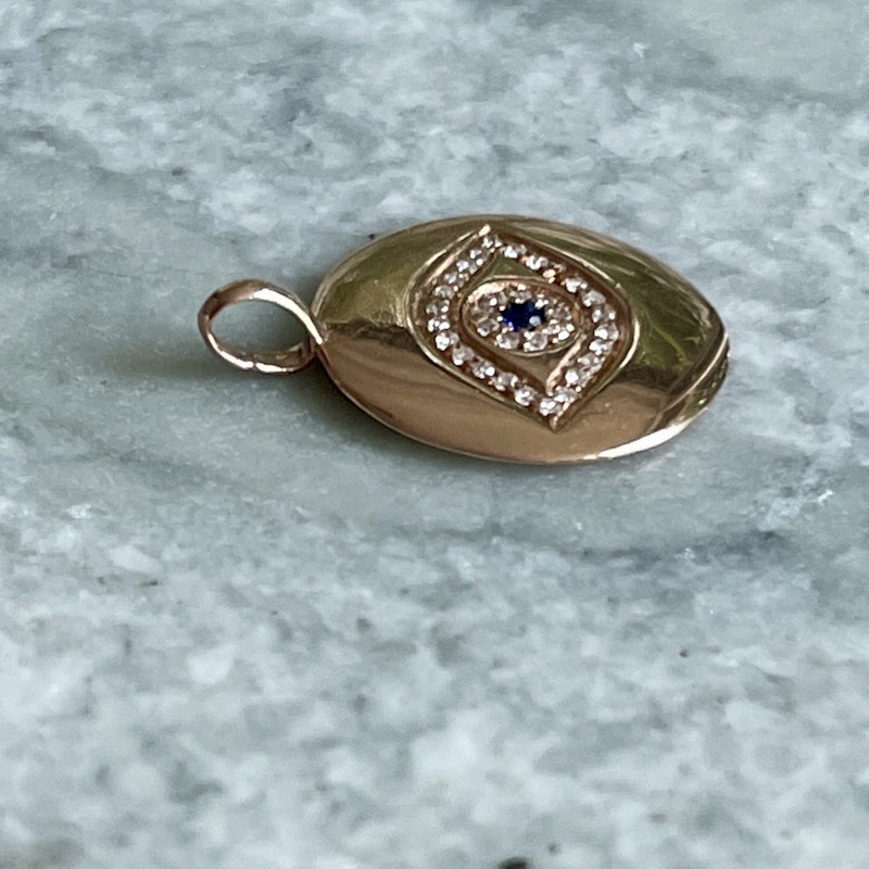 14k Rose Gold Mini Evil Protective Eye Charm