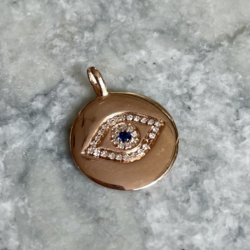 14k Rose Gold Mini Evil Protective Eye Charm