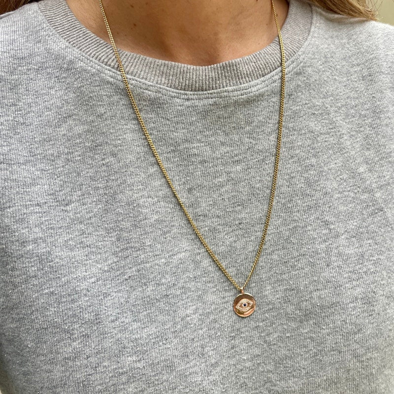 14k Rose Gold Mini Evil Protective Eye Charm