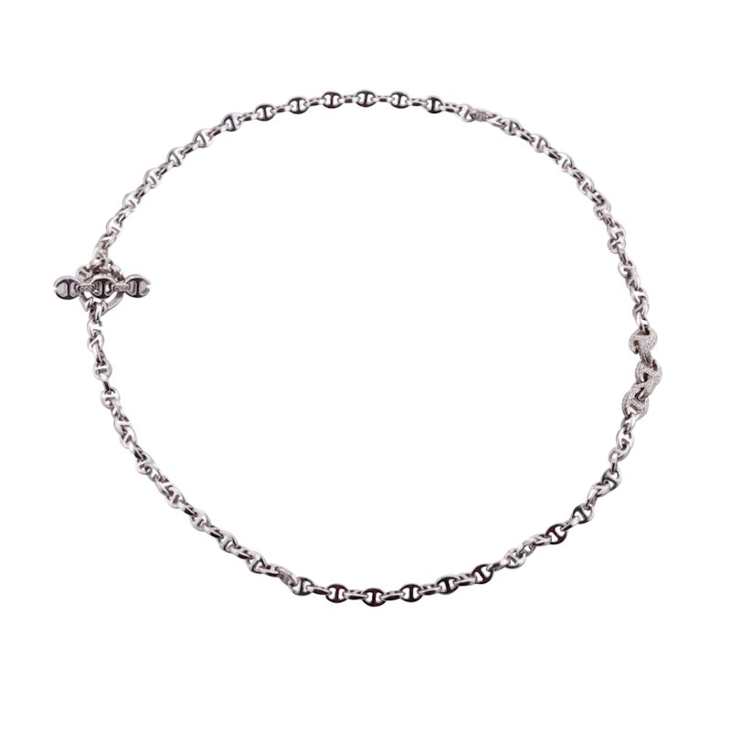 Hoorsenbuhs 18k White Gold Diamond Toggle Necklace