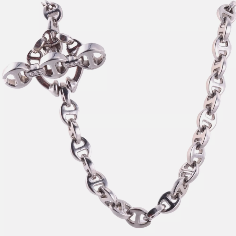 Hoorsenbuhs 18k White Gold Diamond Toggle Necklace