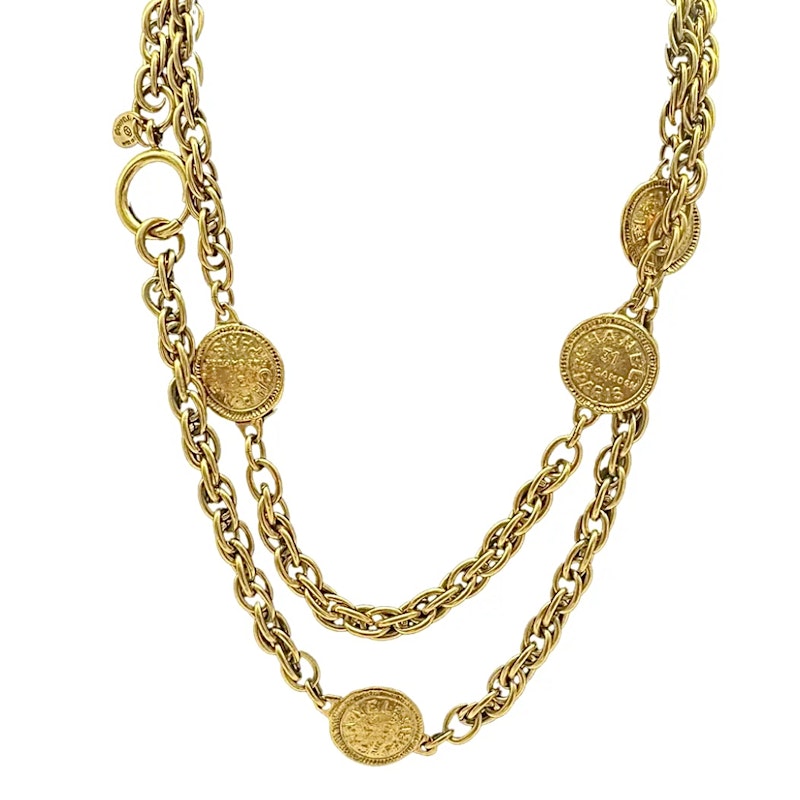 Chanel Vintage CC 31 Rue Cambon Paris Coin Necklace