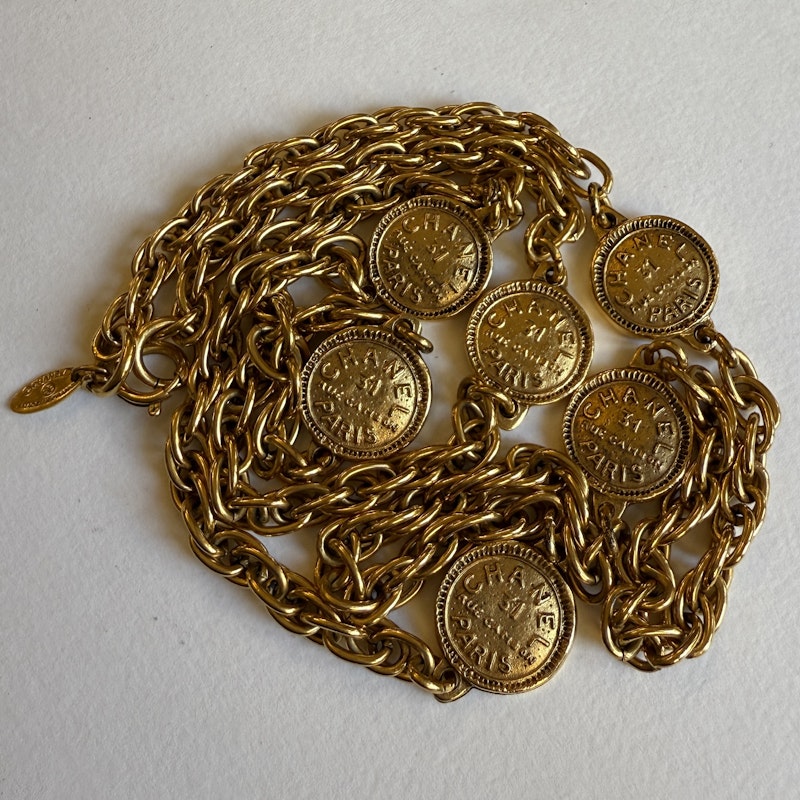 Chanel Vintage CC 31 Rue Cambon Paris Coin Necklace