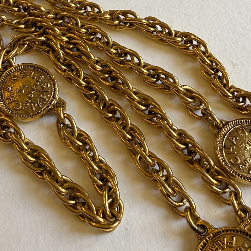 Chanel Vintage CC 31 Rue Cambon Paris Coin Necklace