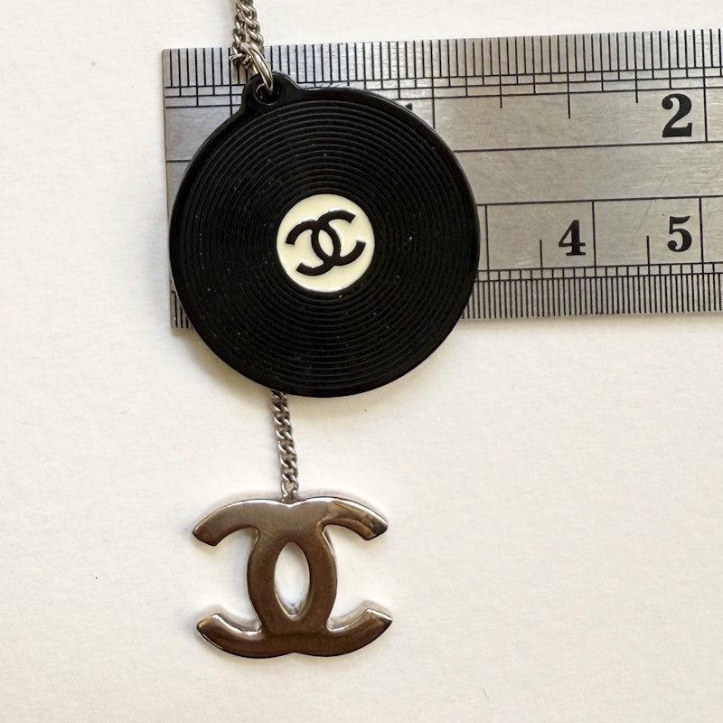 Chanel Record Pendant Necklace with Silver CC Charm