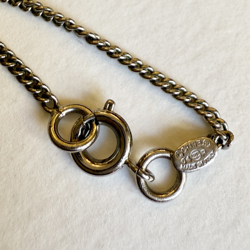 Chanel Record Pendant Necklace with Silver CC Charm