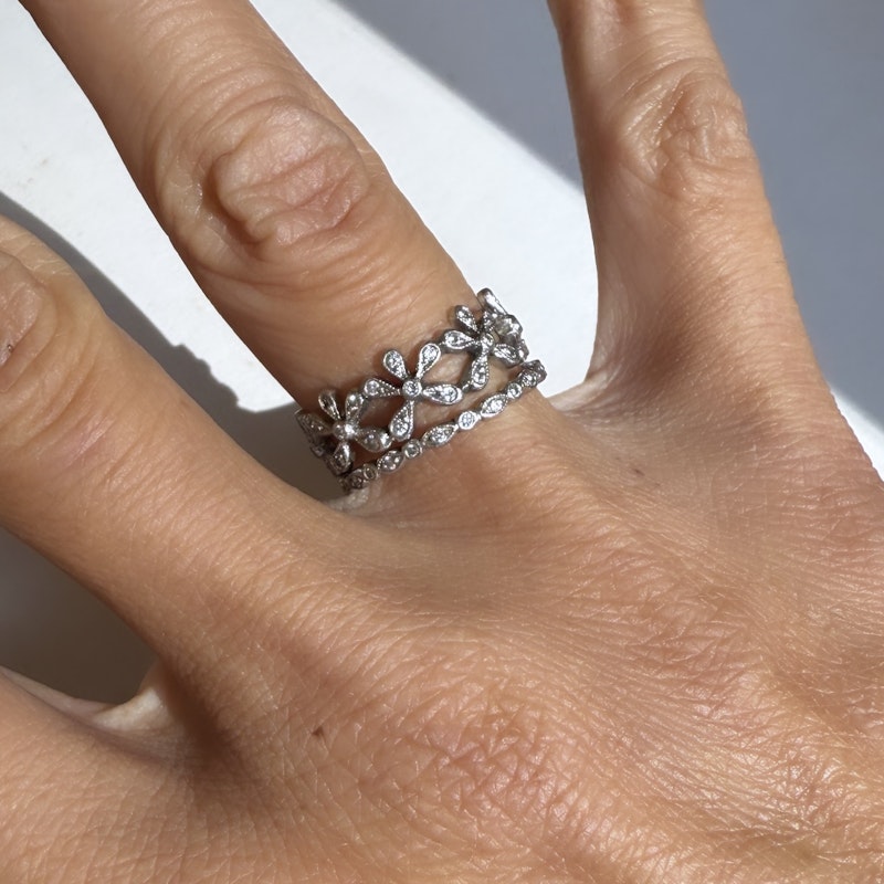 Cathy Waterman Platinum Tiny Marquise Diamond Ring, size 6