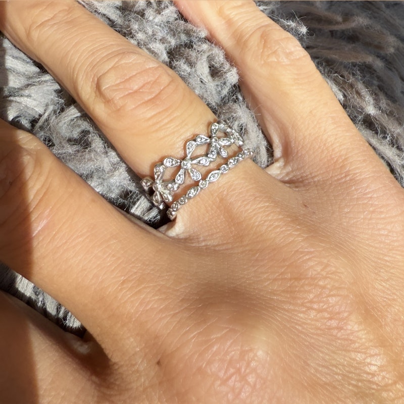 Cathy Waterman Platinum Tiny Marquise Diamond Ring, size 6