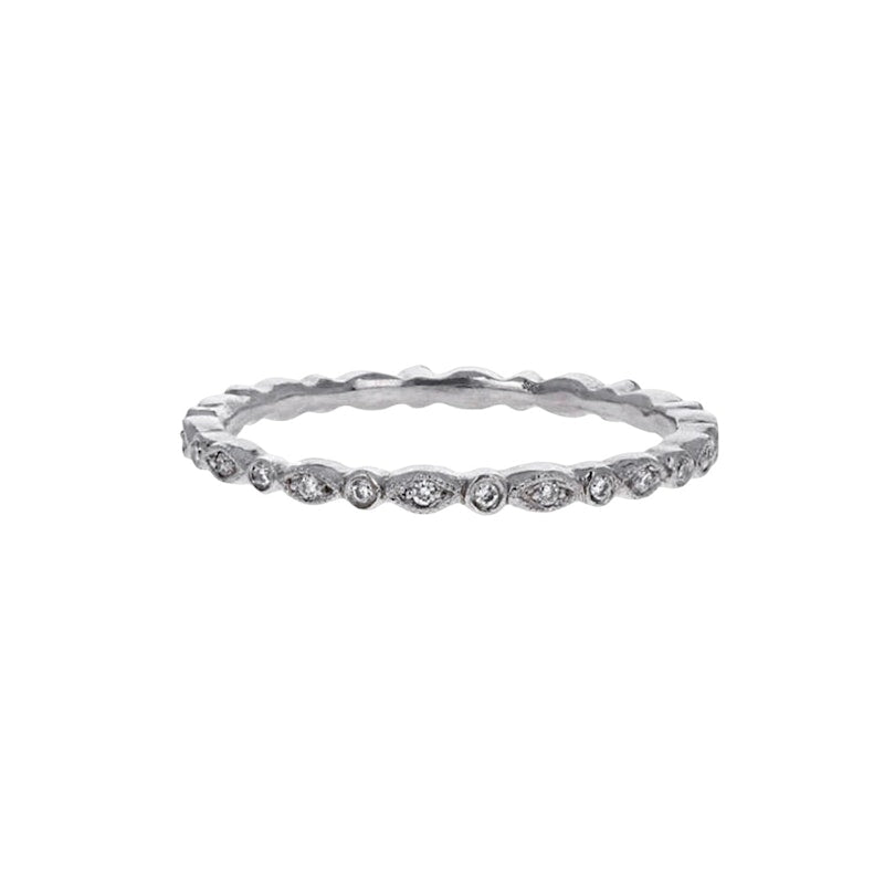 Cathy Waterman Platinum Tiny Marquise Diamond Ring, size 6
