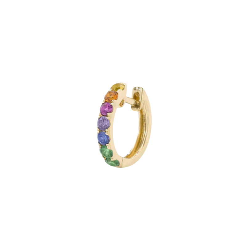 Robinson Pelham Single Orb Hoop Rainbow Sapphire Medium