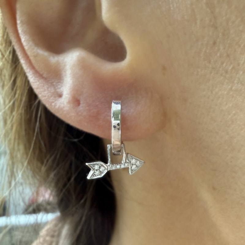 Robinson Pelham Single Orb Hoop White Gold