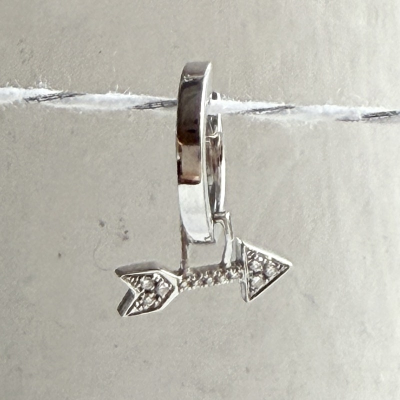 Robinson Pelham Single Orb Hoop White Gold