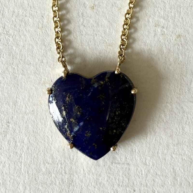 Shylee Rose Blue Lapis Heart Necklace