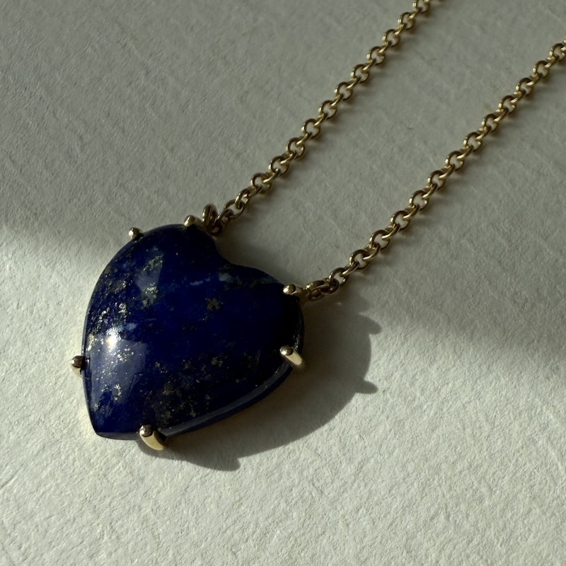 Shylee Rose Blue Lapis Heart Necklace