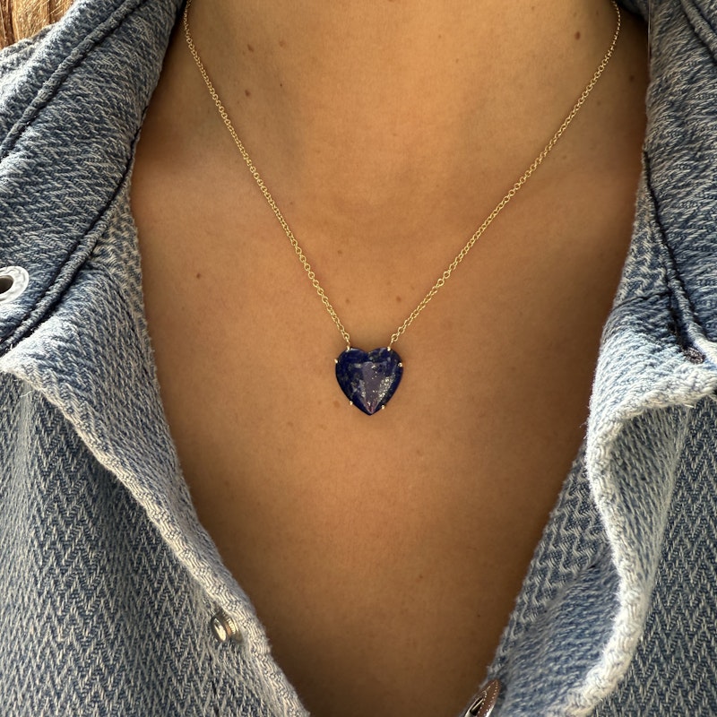 Shylee Rose Blue Lapis Heart Necklace