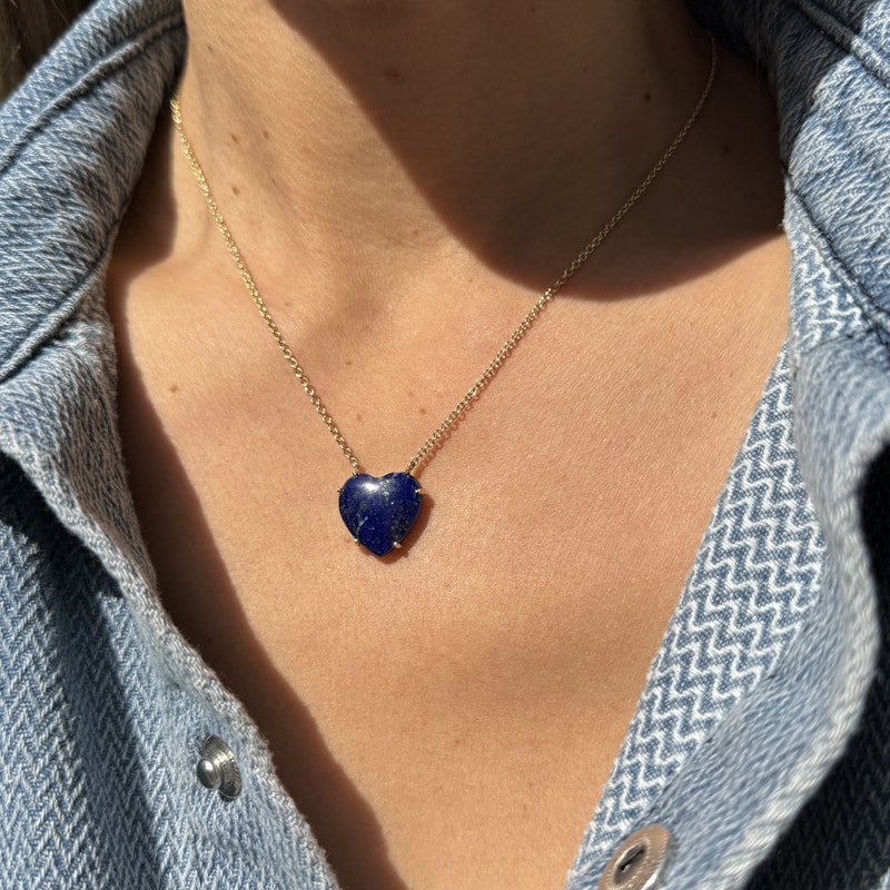 Shylee Rose Blue Lapis Heart Necklace