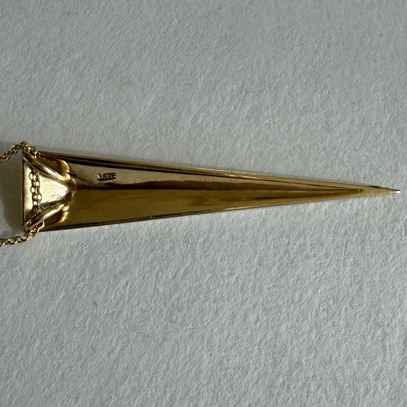 Shylee Rose 14k Yellow Gold Diamond Dagger Pendant Necklace