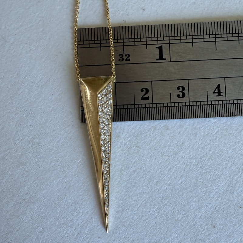 Shylee Rose 14k Yellow Gold Diamond Dagger Pendant Necklace