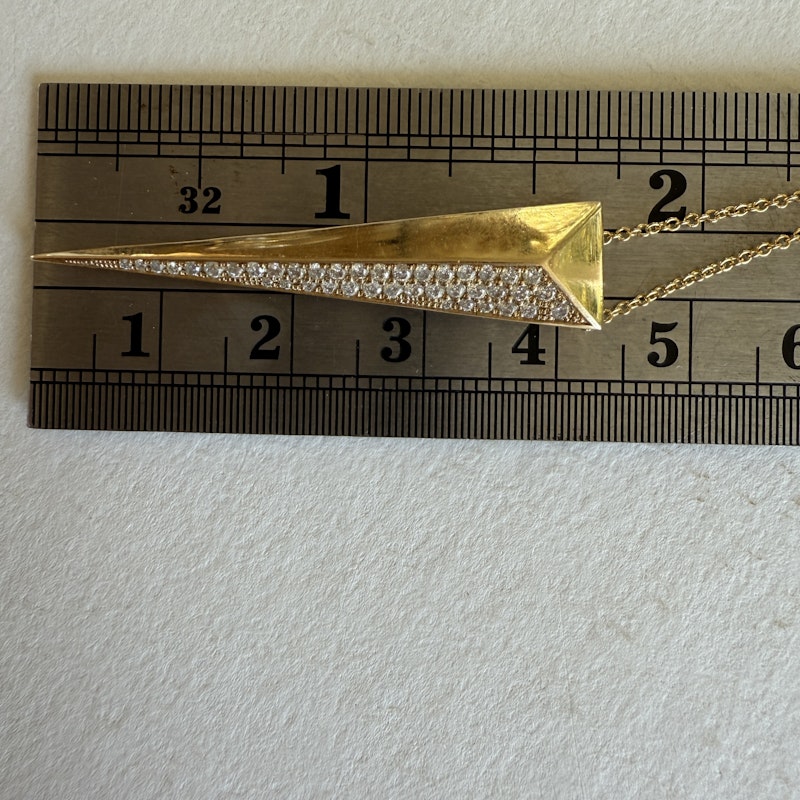 Shylee Rose 14k Yellow Gold Diamond Dagger Pendant Necklace