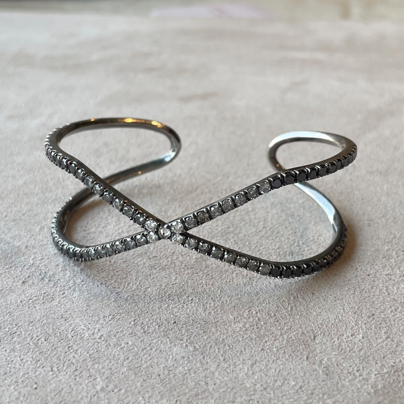 Eva Fehren Ombré Diamond Shorty 'X' Cuff Bracelet