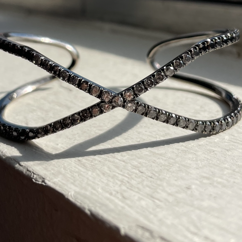 Eva Fehren Ombré Diamond Shorty 'X' Cuff Bracelet