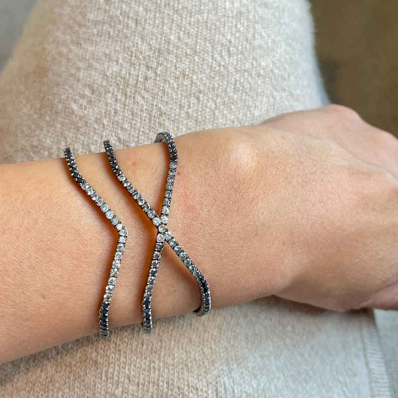 Eva Fehren Ombré Diamond Shorty 'X' Cuff Bracelet