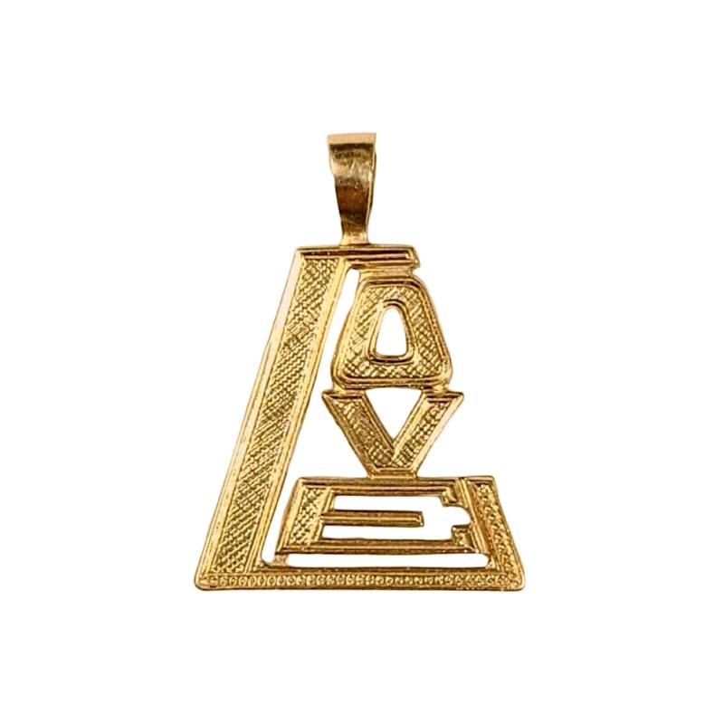14k Yellow Gold Love Triangle Pendant