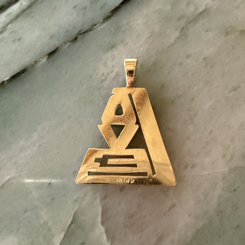 14k Yellow Gold Love Triangle Pendant