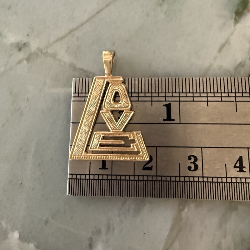 14k Yellow Gold Love Triangle Pendant