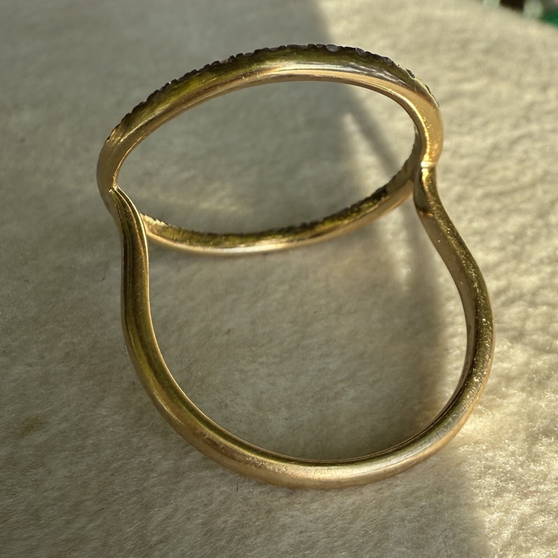 14k Yellow Gold Open Circle Diamond Ring