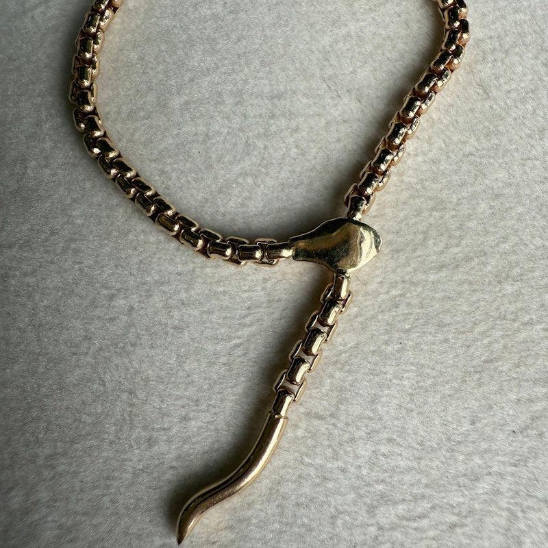 Zoe Chicco 14k Gold Pavé Diamond Serpent Box Chain Necklace