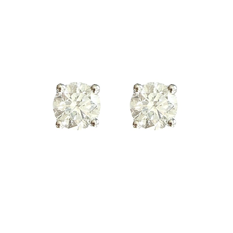 Platinum Diamond Stud Earrings 1ctw
