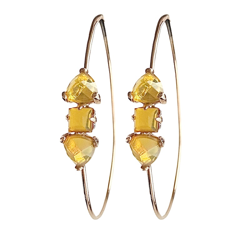 Jacquie Aiche Fire Opal Hoop Earrings