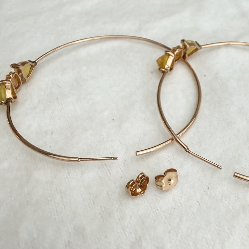 Jacquie Aiche Fire Opal Hoop Earrings
