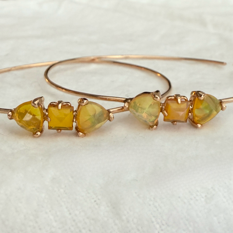 Jacquie Aiche Fire Opal Hoop Earrings