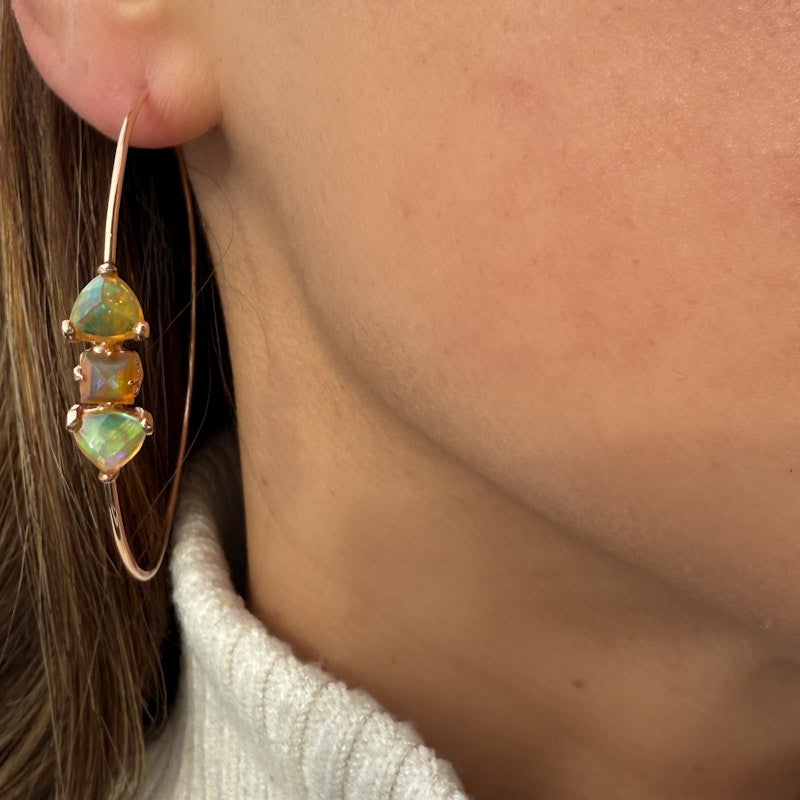 Jacquie Aiche Fire Opal Hoop Earrings