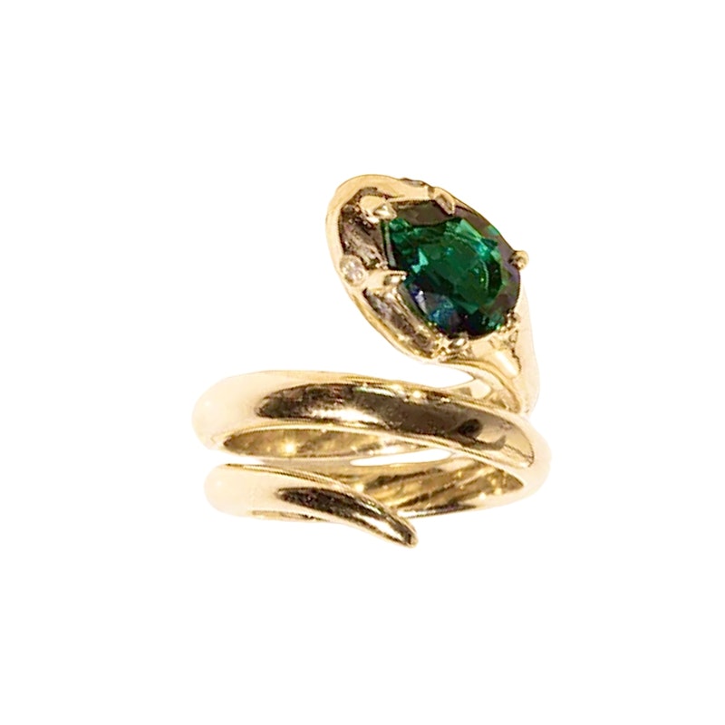 Dara Kaye Serpent Emerald Ring