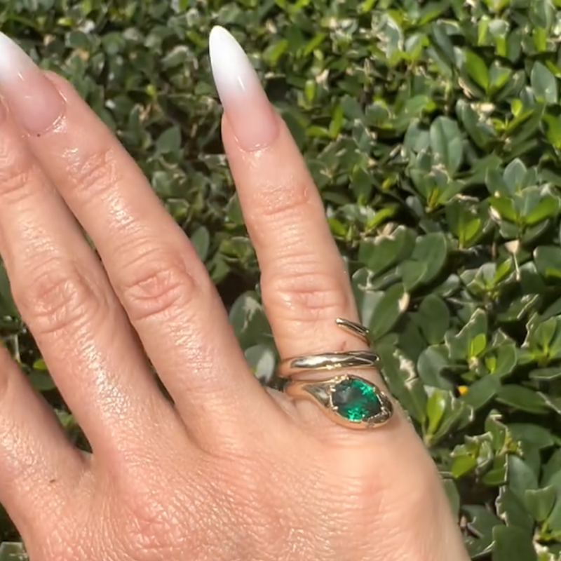 Dara Kaye Serpent Emerald Ring