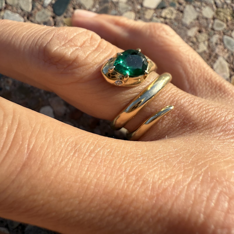 Dara Kaye Serpent Emerald Ring