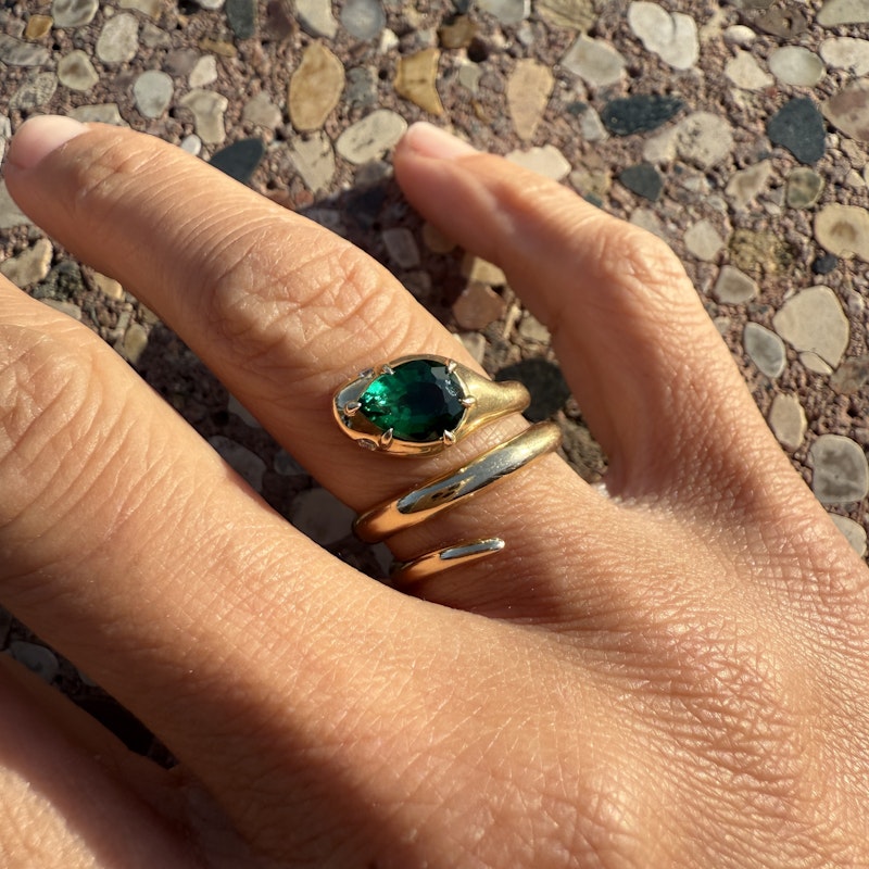 Dara Kaye Serpent Emerald Ring