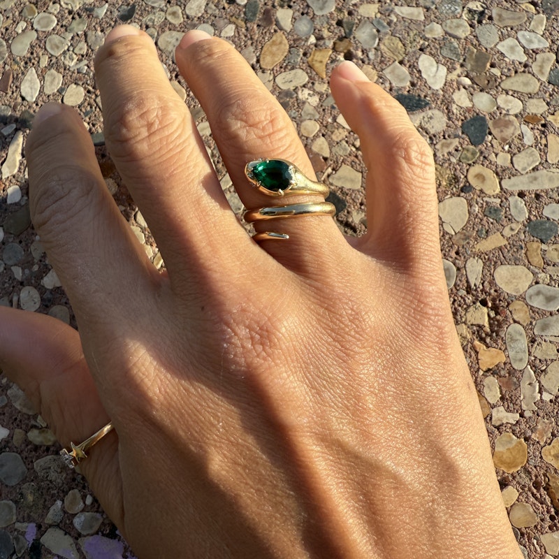 Dara Kaye Serpent Emerald Ring