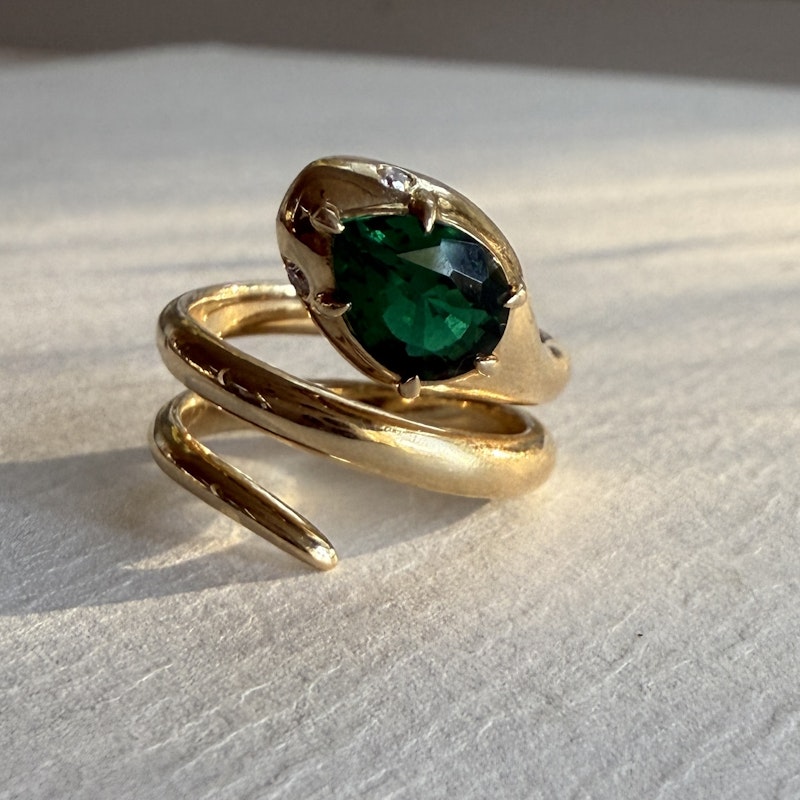 Dara Kaye Serpent Emerald Ring