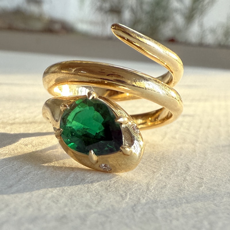 Dara Kaye Serpent Emerald Ring